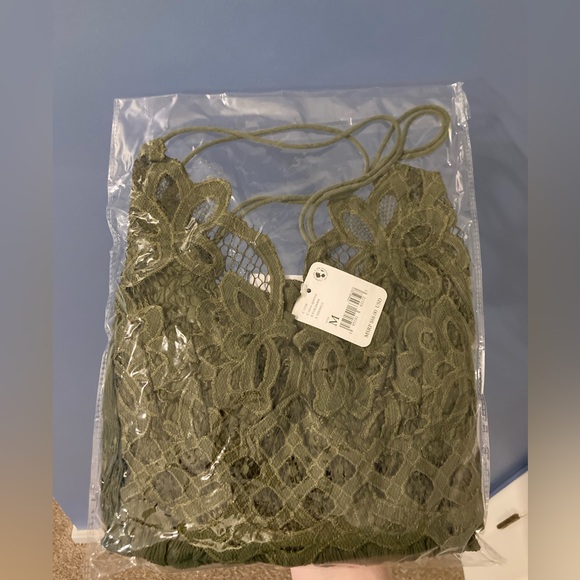 Free People Adella Camisole Olive Sparrow Top - Picture 2 of 2